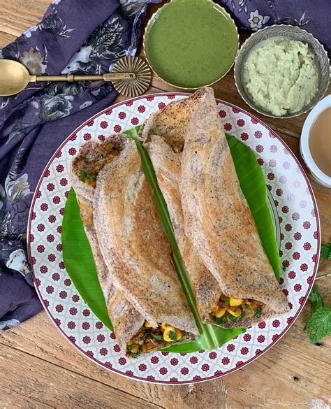 Mushroom Corn Masala Dosa Recipe Using Ragi Dosa Batter by Archana's Kitchen