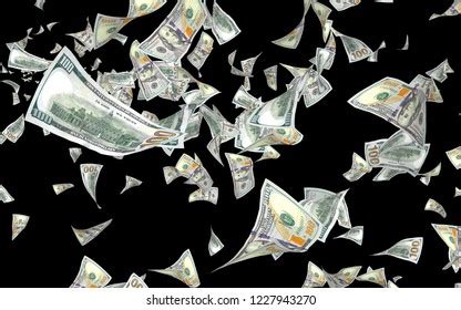 Flying Dollars Banknotes Isolated On Dark Stock Illustration 1227943270 | Shutterstock