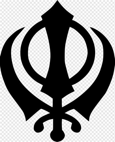 Khanda Sikhism Religion Symbol, Khanda, religious Symbol, sikh, black And White png | PNGWing