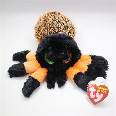 6" TY Beanie Boo's Hairy Spider Black Orange Hallowee Glubschi Eye Plush Stuffed Animal ...