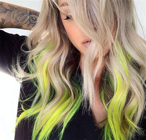 neon green hair highlights - Jacquelin Martino