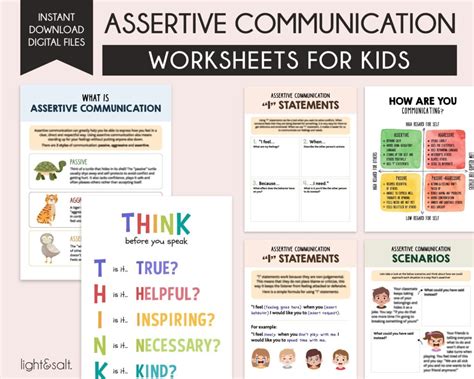 Assertive Communication Worksheets For Kids Communication Styles Social Emotional Learning ...