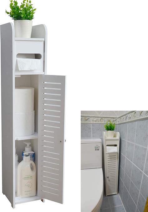 Small Bathroom Storage Corner Floor Cabinet with Doors and Shelves ...