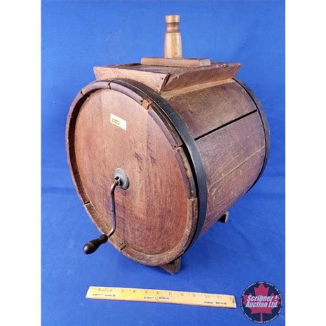 Wood Barrel Table Top Butter Churn (23"H x 16"W x 15"D) (SEE PICS ...