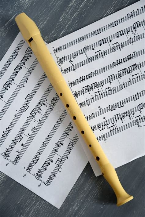 Music Sheets and a Recorder Stock Image - Image of sheet, instrument ...