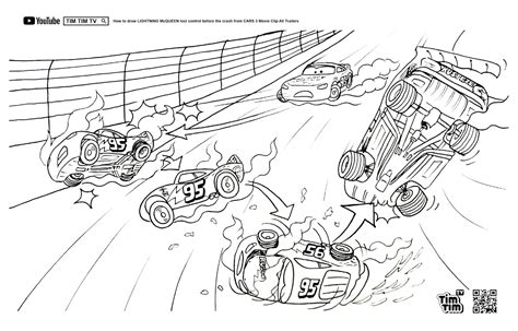 TIM TIM TV: Coloring Page - Lightning McQueen | Cars 3 | Before Crash