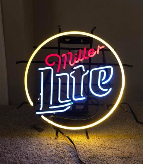 Miller Lite Neon Sign Glass Tube Neon Light in 2019 | Neon signs ...