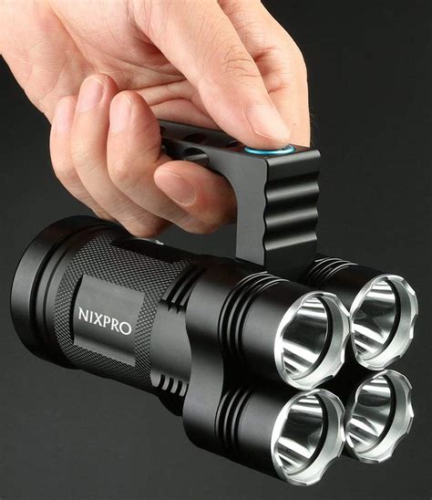 LED Flashlight 5000 Lumens Super Bright Waterproof 5 Modes Spotlight ...