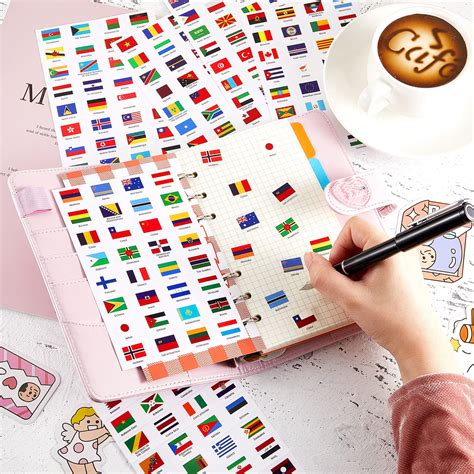 384 Pieces World Flag Stickers Assorted Country Flag Stickers Flags of ...