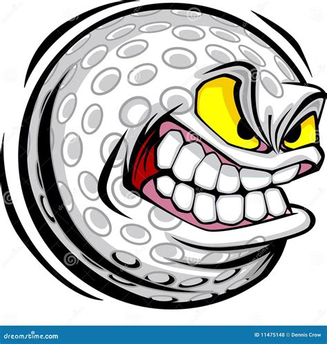 Golf Ball Face Vector Image Stock Vector - Illustration of sport, aggressive: 11475148