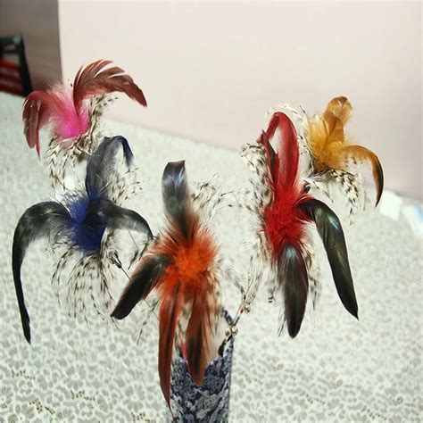 Classic Pet Feather Toys Cats Teaser Playing Feather Toys Fantistic Cats Teasing Sticks Funny ...