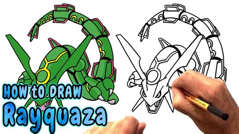 Pokemon Rayquaza Drawing at GetDrawings | Free download