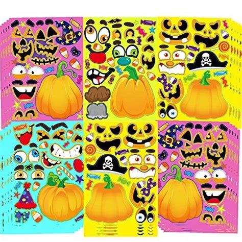 40 SHEETS HALLOWEEN Party Games Stickers for Kids Make Your Own Jack-O-Lantern $16.29 - PicClick