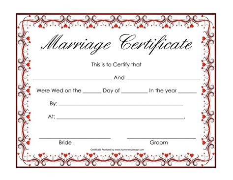 Fake Marriage Certificate Printable Free | Free Printable A to Z