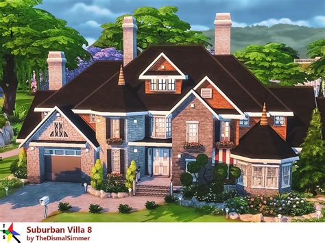 The Sims Resource - Suburban Villa 8 (Basegame!) Sims 4 House Building ...