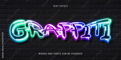 neon graffiti text effect editable eps cc Stock Vector | Adobe Stock