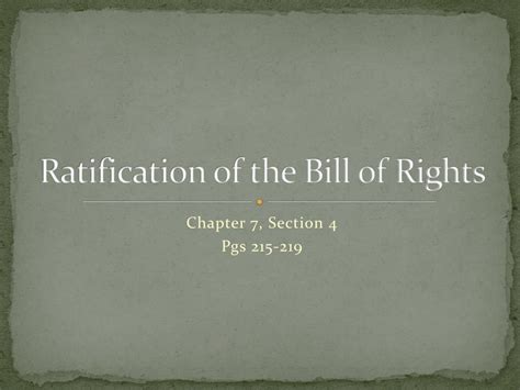 PPT - Ratification of the Bill of Rights PowerPoint Presentation, free ...