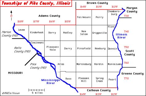 Townships - Pike County, IL, USA