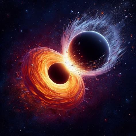 Premium Photo | Black hole and neutron star collision