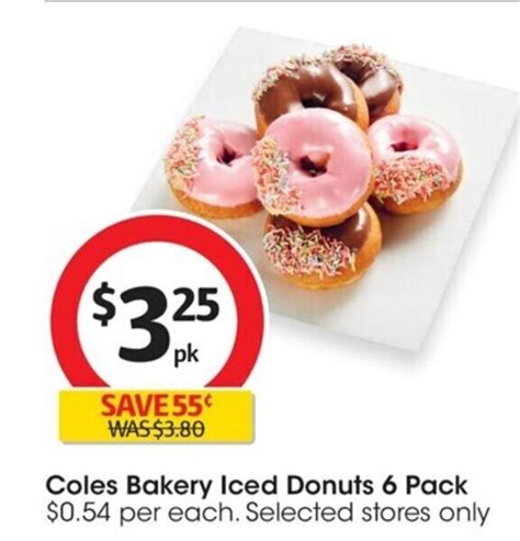 Coles Bakery Iced Donuts 6 Pack offer at Coles