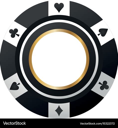 Poker chip casino game black icon Royalty Free Vector Image