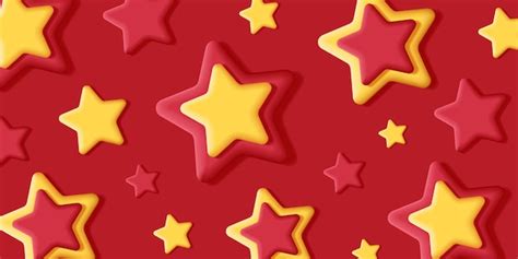 Premium Vector | 3d red and yellow stars on red backdrop holiday season background festive