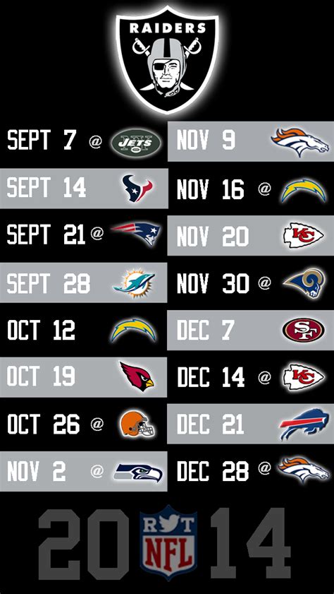 Raiders iPhone Wallpaper 2015 Schedule - WallpaperSafari