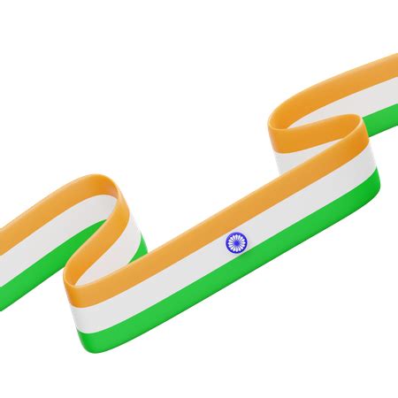 Indian Flag Ribbon 4 3D Icon download in PNG, OBJ or Blend format