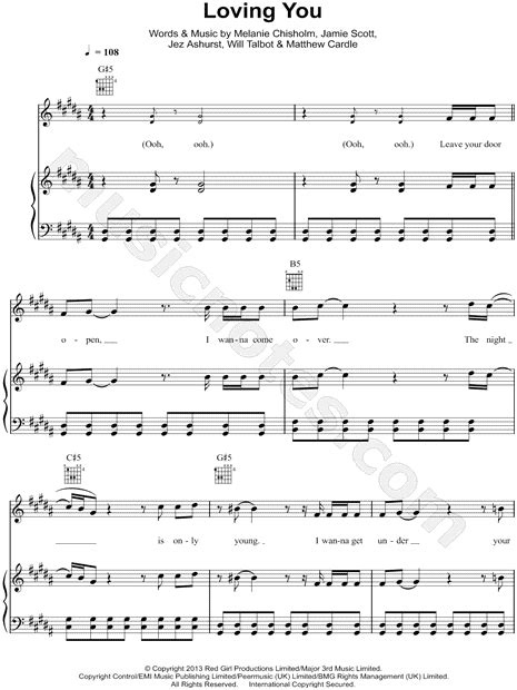 Matt Cardle "Loving You" Sheet Music in B Major - Download & Print ...