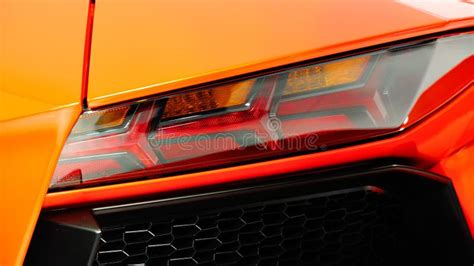 Rear LED Lights Of Lamborghini Aventador Editorial Stock Image - Image ...