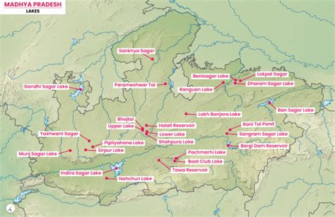 Lakes in Madhya Pradesh (Map) - UPSC