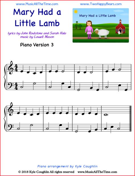 Mary Had A Little Lamb Sheet Music Alto Sax