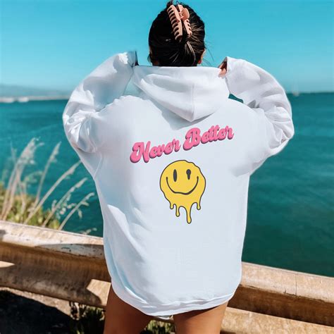 Smiley Face Hoodie Aesthetic Hoodie Oversized Hoodie Trendy - Etsy