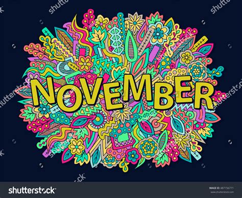 November Background Autumn Wallpaper November Doodles Stock Vector ...