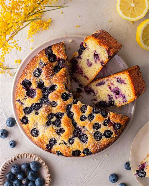 Easy Vegan Lemon Blueberry Cake - Rainbow Nourishments