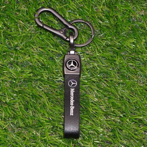 Mercedes Black Benz Leather Keychain