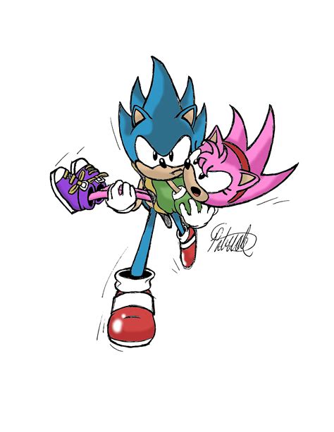 Sonic and Amy Colored (Sonic CD Fan Art) by PatHiiby on Newgrounds