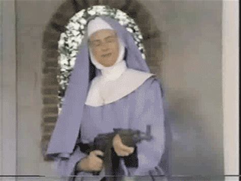 Reaction nun gun GIF - Find on GIFER