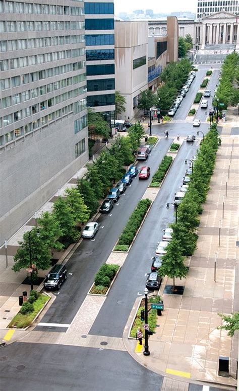 Deaderick Street :: Nashville, TN Bioswales, medians, sidewalk planters ...