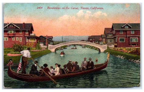 Details about Early 1900s Residences on the Canal, Venice, CA Postcard | Venice beach, Venice ...