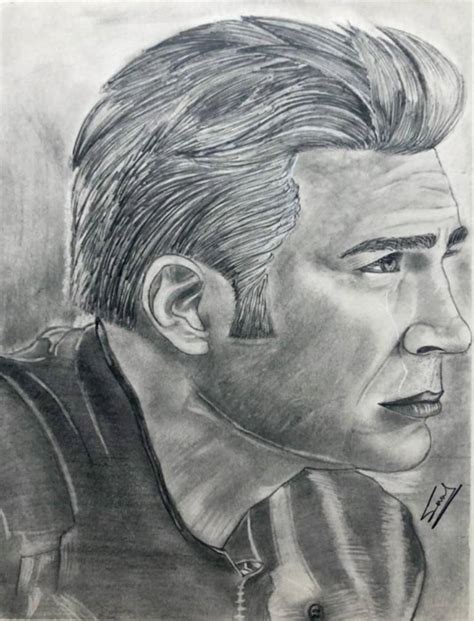 Captain America - Chris Evans Drawing by Muhammad Sarim | Saatchi Art