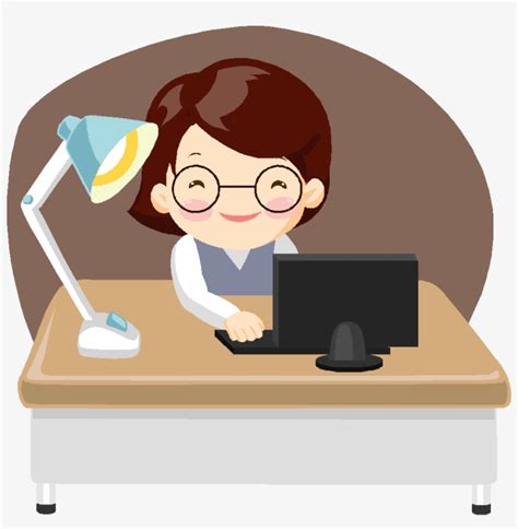 Cartoon Working In Office - Free Transparent PNG Download - PNGkey