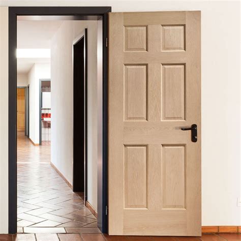 Oak internal doors, these Colonial oak 6 panel interior doors without raised mouldings are ...