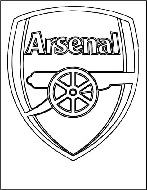 Arsenal Soccer Club Logo Coloring Black And White Picture | Football ...