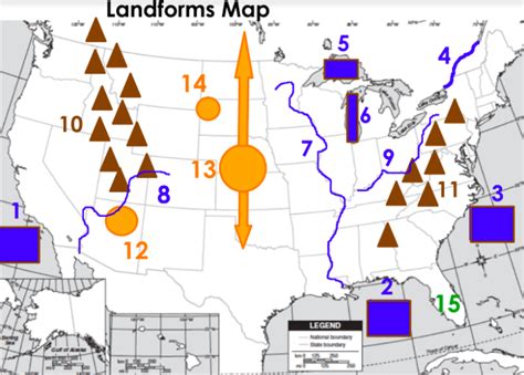 GS Review: USA Landforms Map Diagram | Quizlet