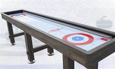 Rustic Curling / Shuffleboard & Dining Top 3 in 1 Game | Cool Curling Canada Shuffleboard Game ...