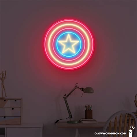 Captain America Shield Neon Sign | Glowworm Neon