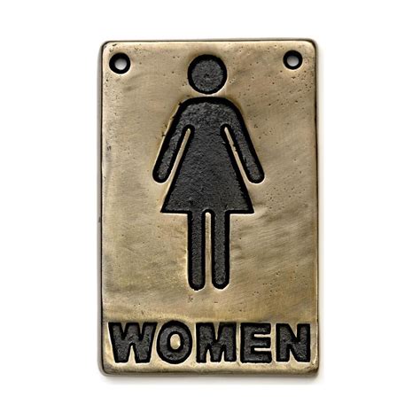 Antique Bronze Women Restroom Sign - Noble Express