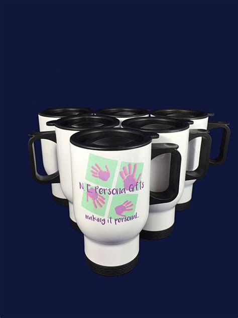 Promotional Custom Travel Mugs 6 Business Logo by NEPersonaGifts