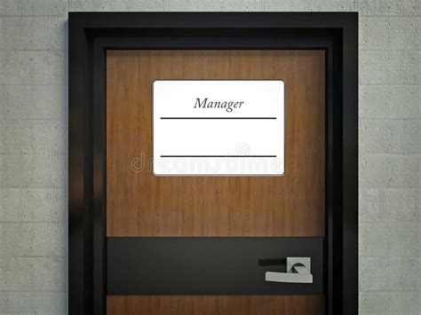 Manager Sign Name On Office Door Stock Illustration - Illustration of ...